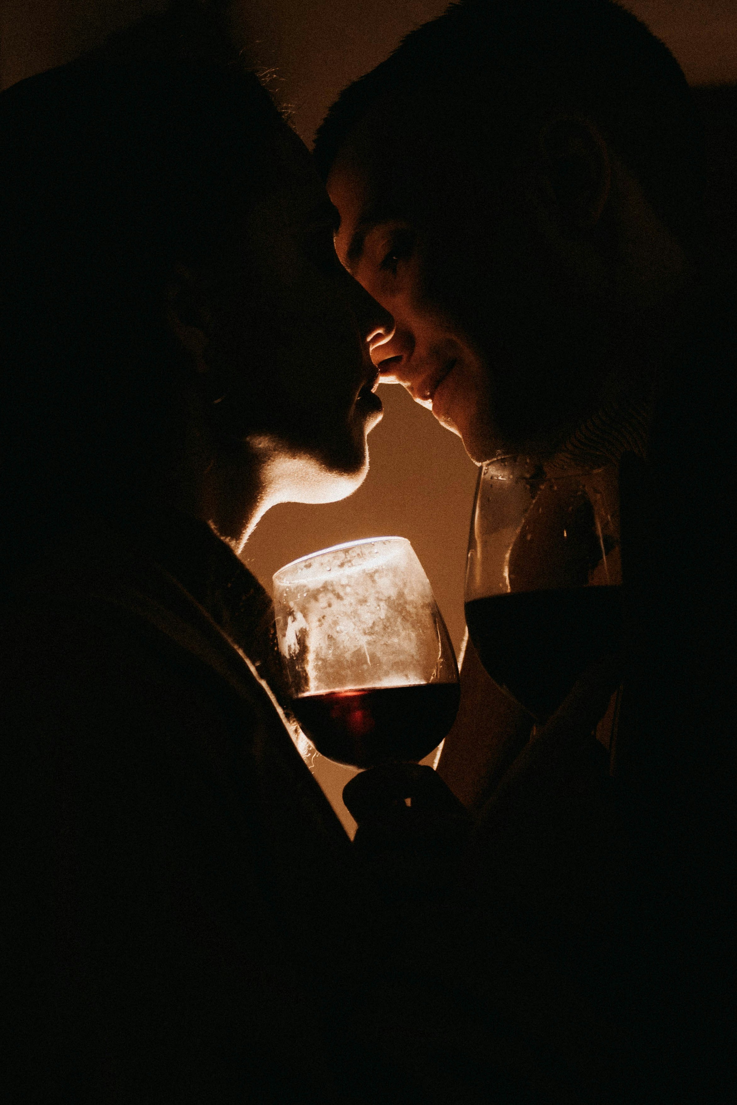 Romantic wine moment